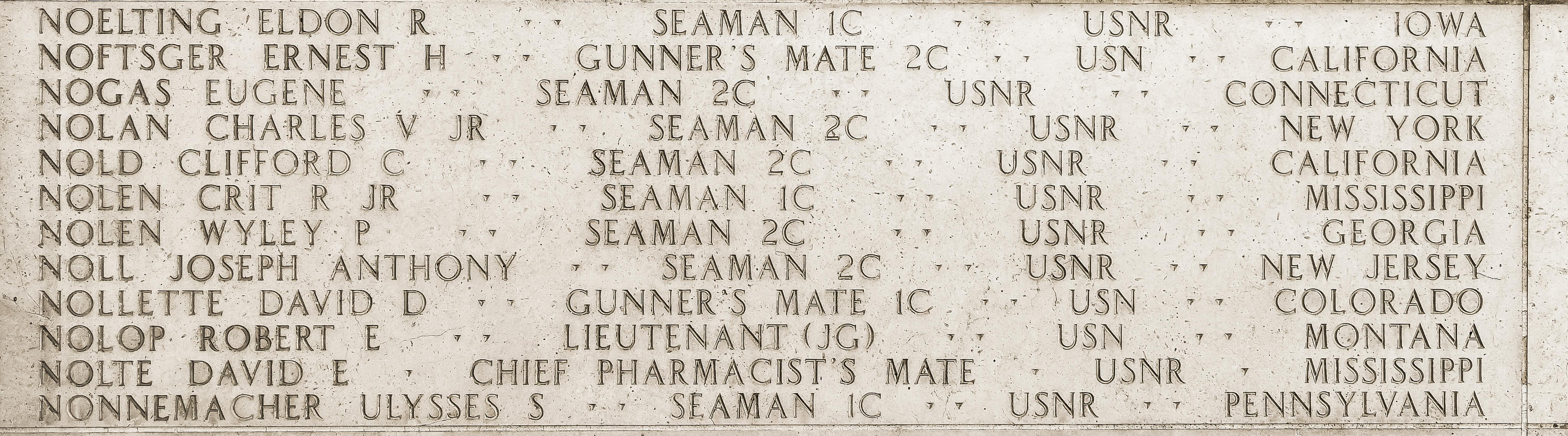 Wyley P. Nolen, Seaman Second Class